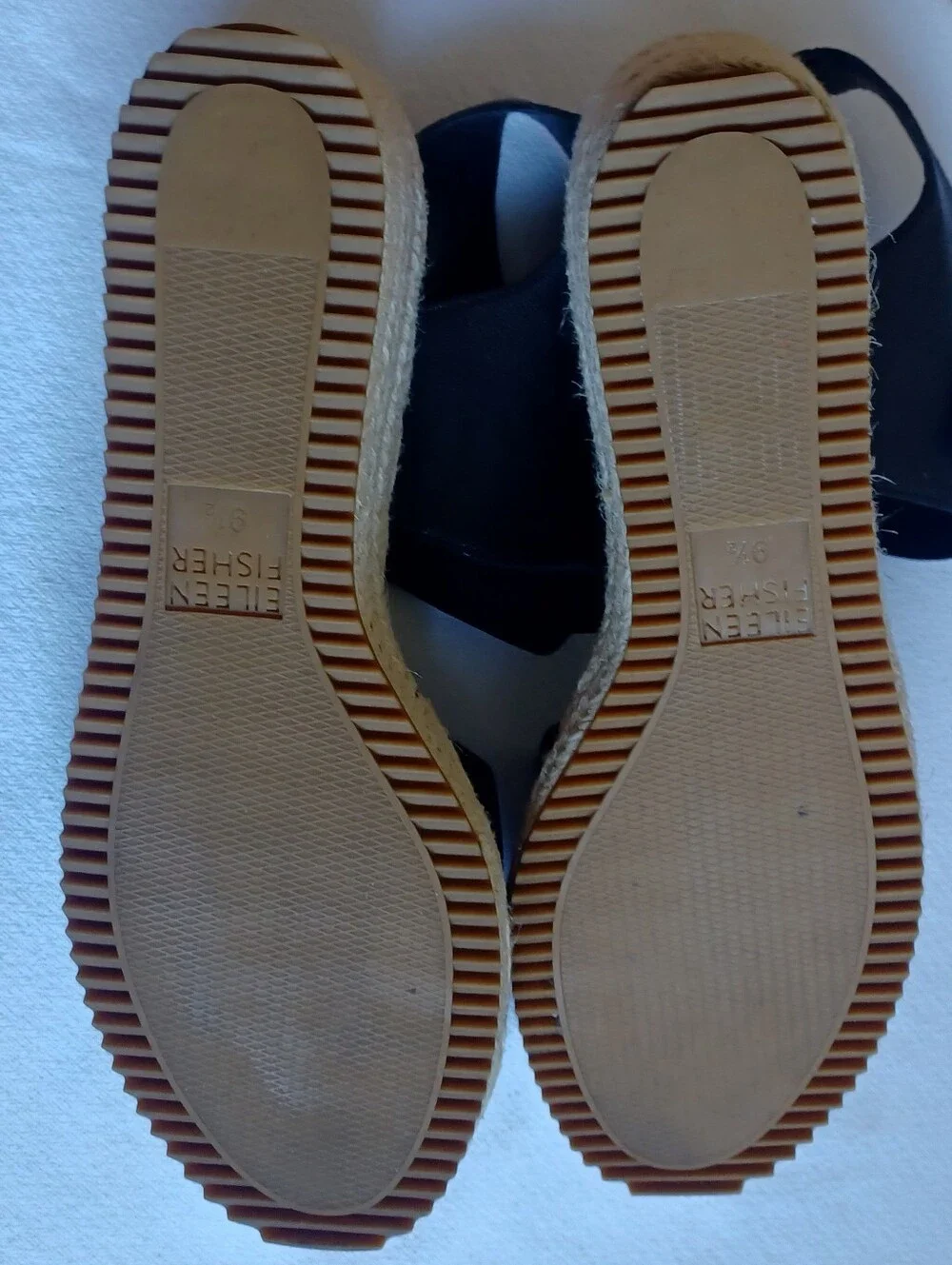 EILEEN FISHER Weslia Espadrille Wedge Sandal In Black 9.5